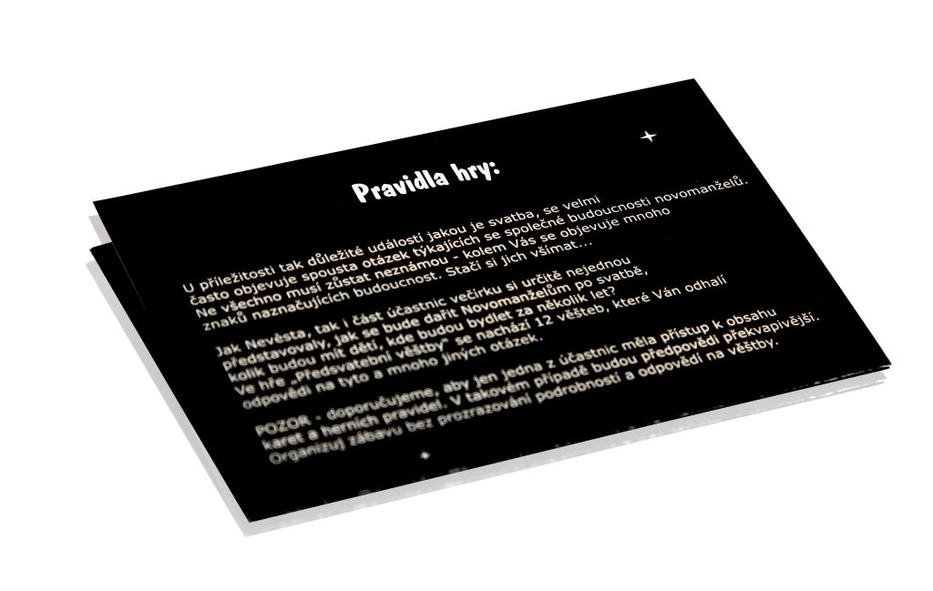 Předsvatební věštby stolní společenská hra