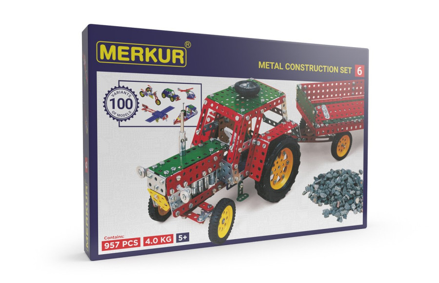 Merkur 6 stavebnice, 940 dílů, 100 modelů