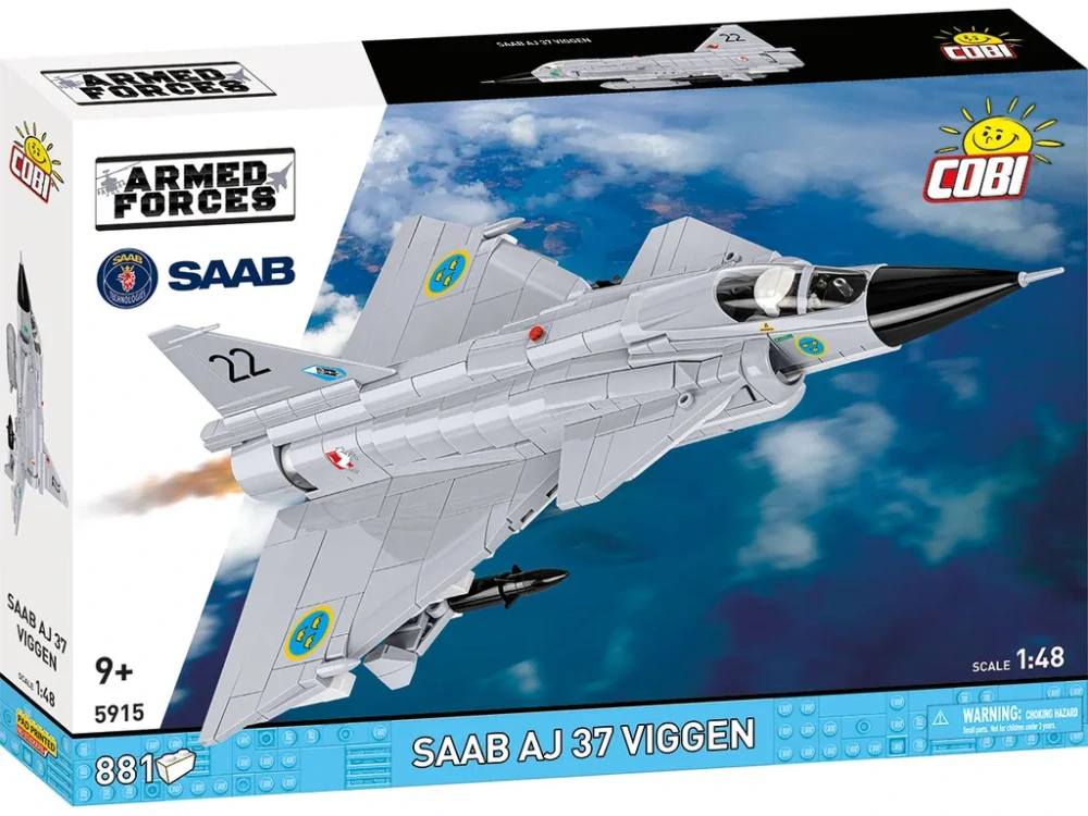 Cobi 5915 Armed Forces SAAB AJ37 VIGGEN, 1:48, 881 kostek