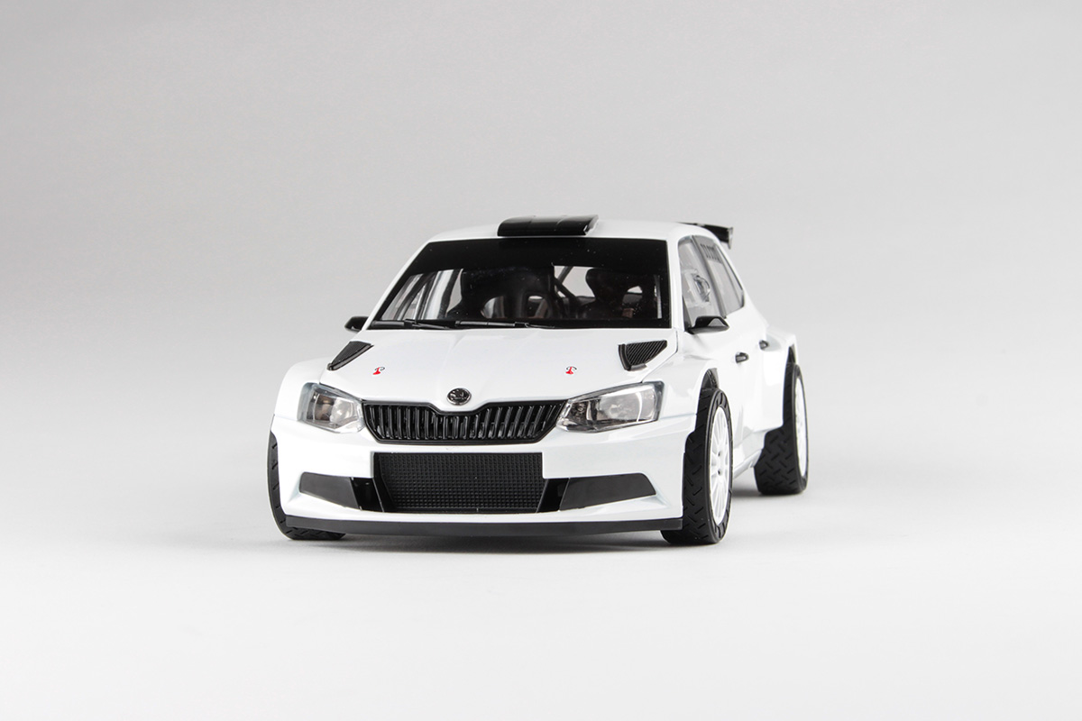 Abrex Škoda Fabia III R5 (2015) Bílá 1:18