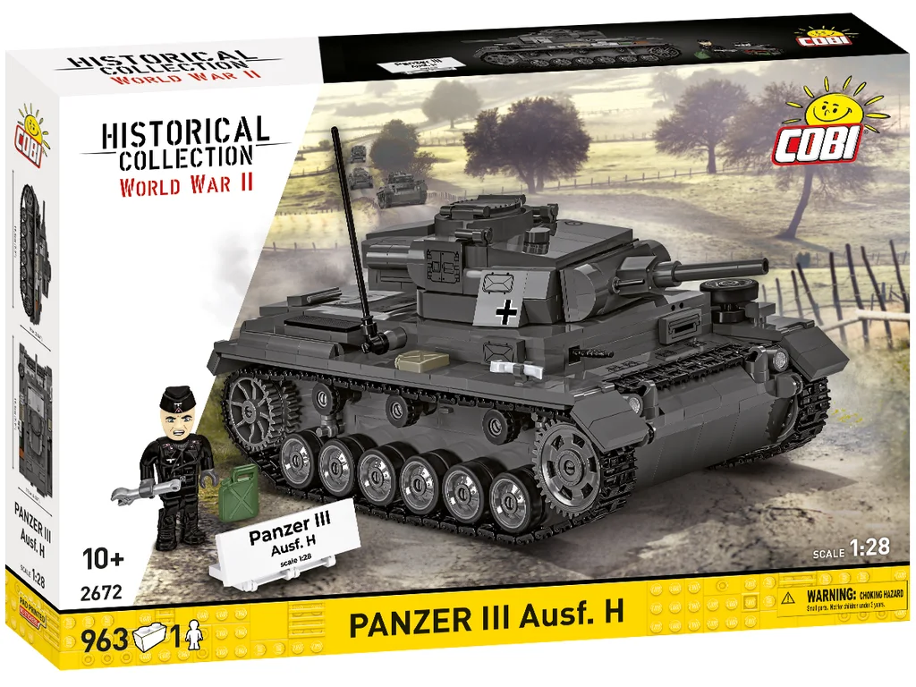 Cobi 2672 II WW Panzer III Ausf. H, 1:28, 963 kostek