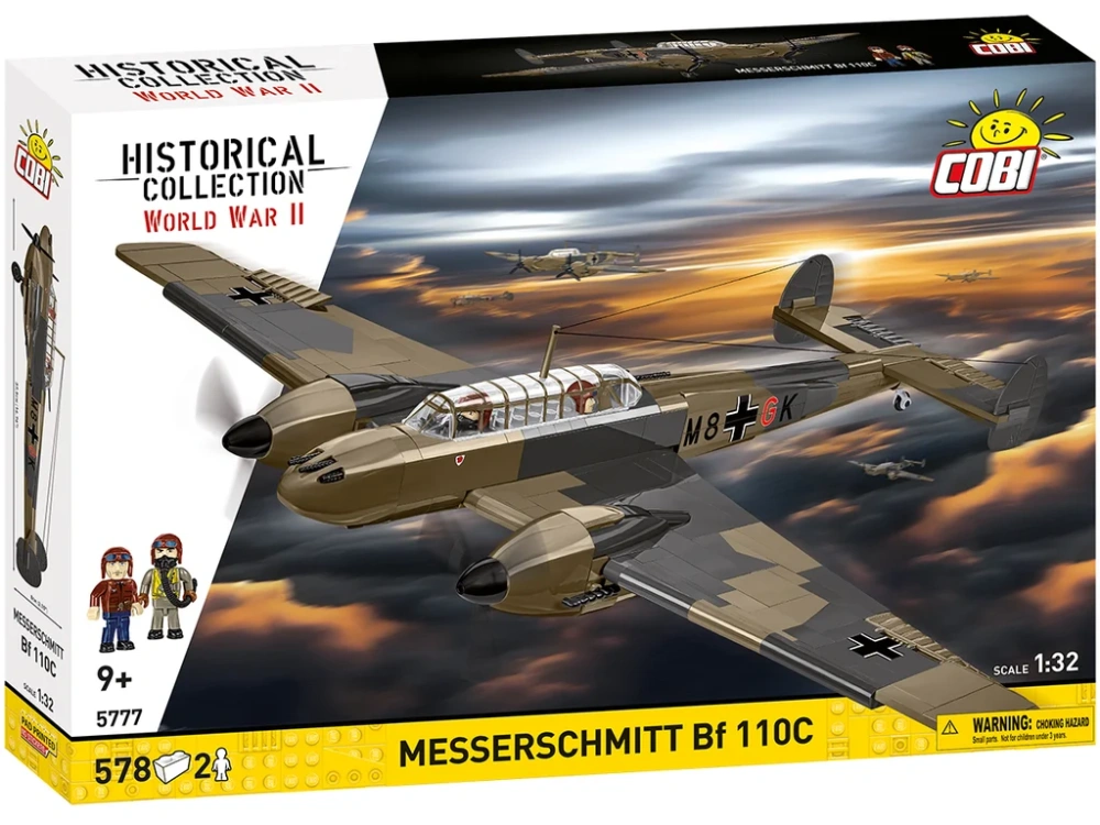 Cobi 5777 II WW Messerschmitt Bf 110C, 1:32, 578 k, 2 figurky