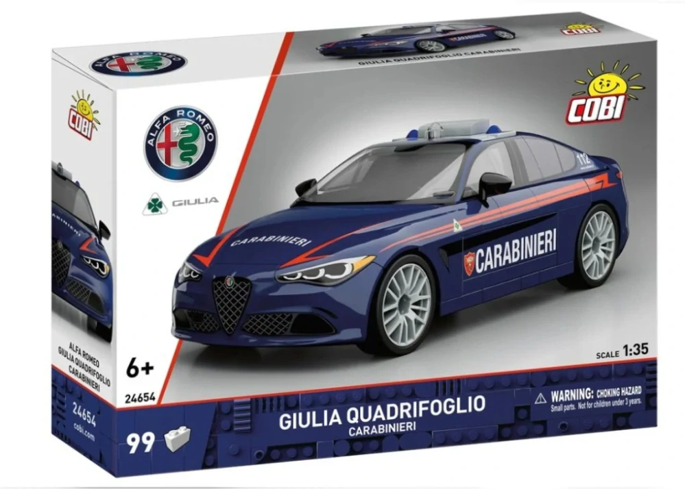 Cobi 24654 Alfa Romeo Giulia Quadrifoglio Carabinieri, 1:35, 99 kostek