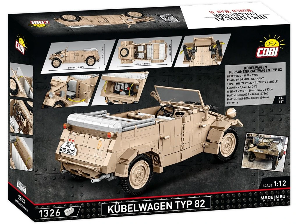 Cobi 2803 Kubelwagen TYP 82, 1:12, 1326 kostek
