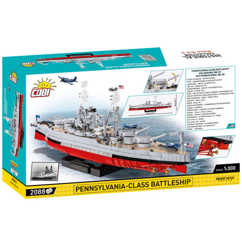Cobi 4842 II WW Pennsylvania Class Battleship 2v1, 2088 kostek