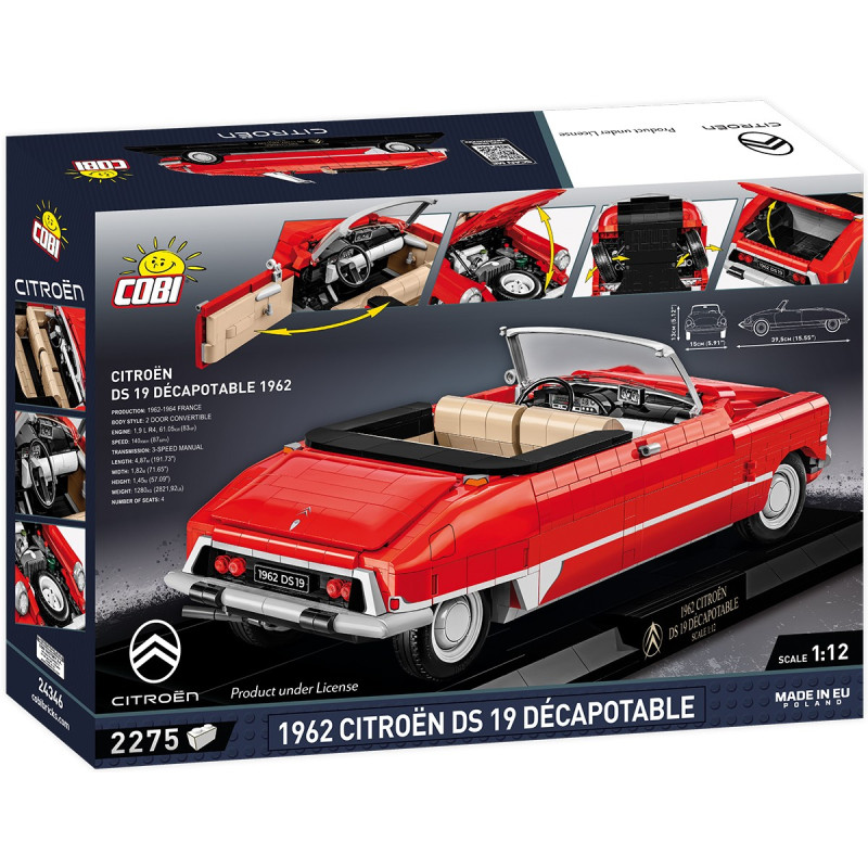 Cobi 24346 Citroen DS 19 Decapotable 1962, 1:12, 2275 kostek, EXECUTIVE EDITION