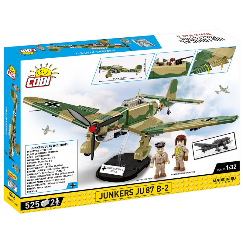 Cobi 5748 II WW Junkers JU 87 B,-2 1:32, 525 kostek