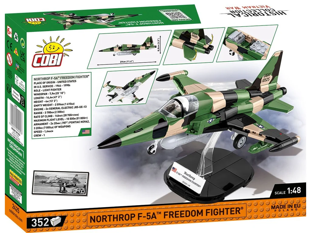 COBI 2425 Vietnam War Northrop F-5A Freedom Fighter, 1:48, 352 kostek