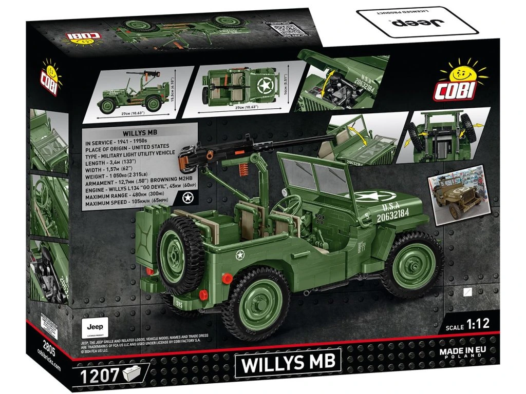 Cobi 2805 Willys MB 1:12, 1207 kostek
