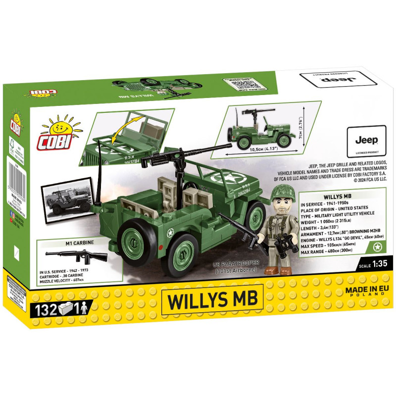 Cobi 2296 WW Willys MB D-DAY, 1:35, 132 kostek