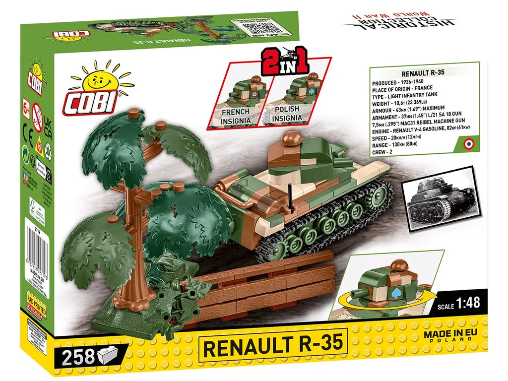 COBI 2719 II WW Renault R-35, PL/FR 2 v 1, 1:48, 258 kostek
