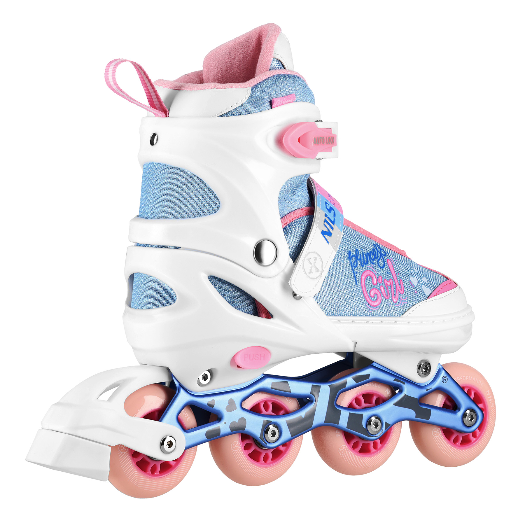 Kolečkové brusle NILS Extreme NA18168A Princess bílé vel.M (35-38)