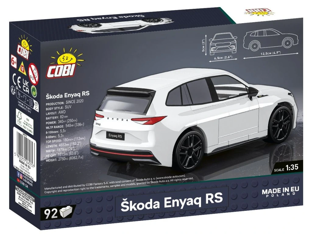 Cobi 24575 Škoda Enyaq RS, 1:35, 92 kostek