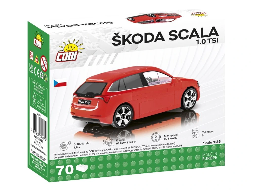 Cobi 24582 Škoda Scala 1.0 TSI, 1:35, 70 kostek