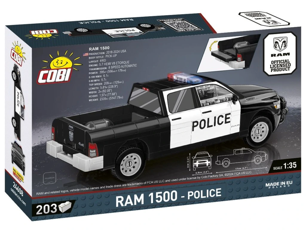 Cobi 24608 RAM 1500 Policie, 1:35, 203 kostek