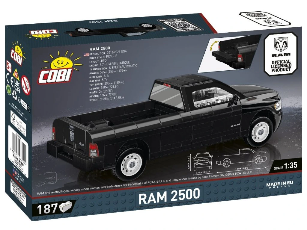 Cobi 24610 RAM 2500 černý, 1:35, 187 kostek