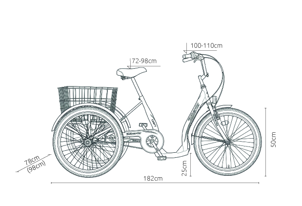Elektro Trojkolka Liberty e-COMFY 24" 2026 antracitová 36V 14Ah, barevný displej
