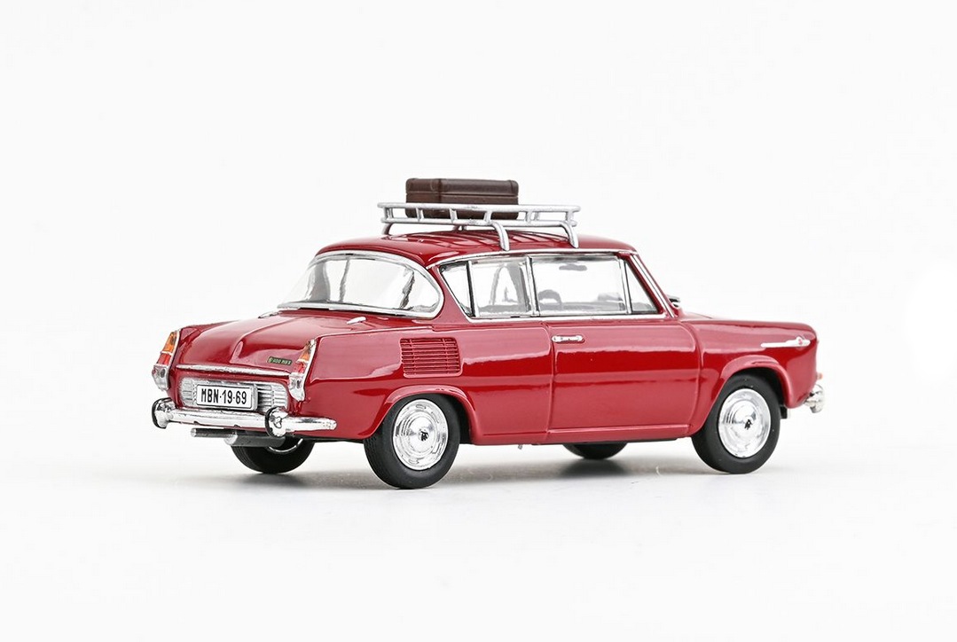 Abrex Škoda 1100MBX (1969) se zahrádkou, Červená Rubínová 1:43