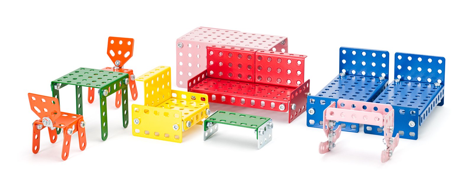 Merkur Příslušenství k domečku pro panenky - nábytek, 219 dílků