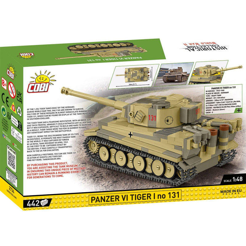 Cobi 2734 II WW Panzer VI Tiger I no 131, 1:48, 442 kostek