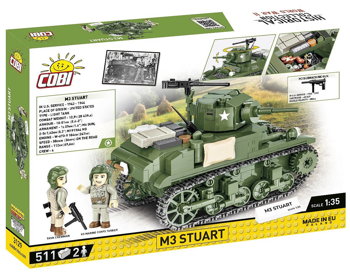 COBI 3129 II WW M3 Stuart, 1:35, 511 kostek