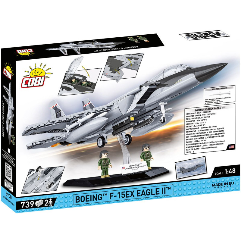 Cobi 5900 Armed Forces Boeing F-15EX Eagle II, 1:48, 739 kostek, 2 figurky