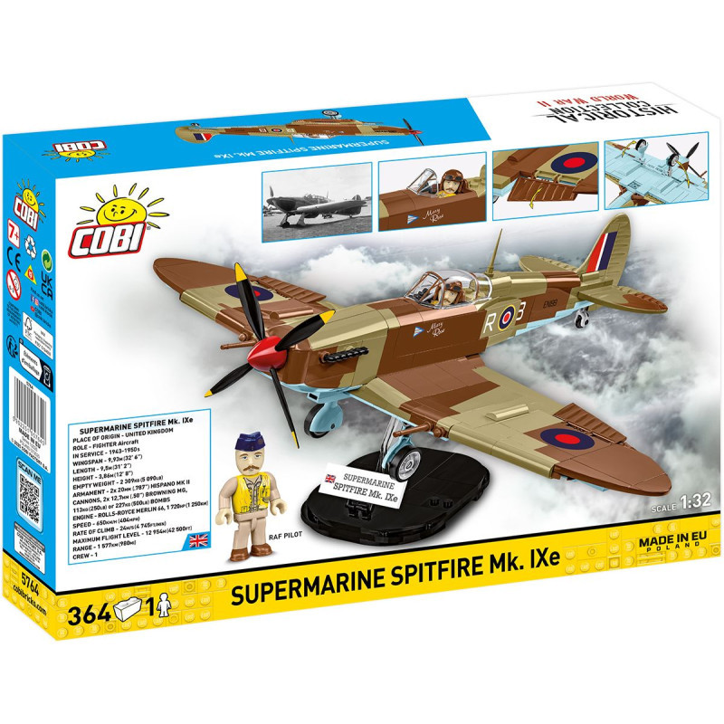 COBI 5764 II WW Supermarine Spitfire Mk. IXe, 1:32, 364 kostek