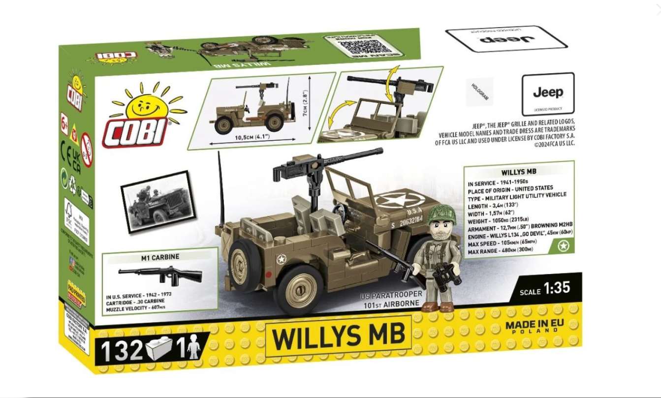 Cobi 3133 II WW Willys MB, 1:35, 132 kostek