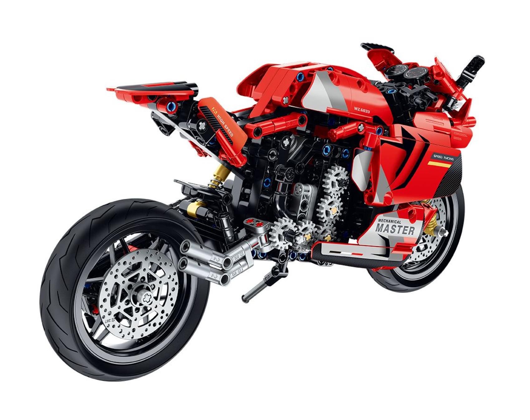 Stavebnice iM.MASTER silníční motorka, červení, 557 dílků