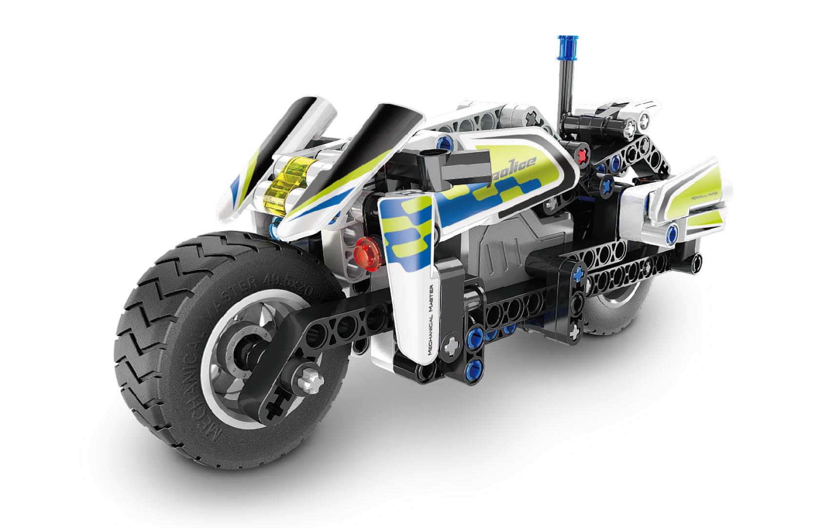 Stavebnice iM.MASTER policejní motorka na zpětné natažení, 193 dílků