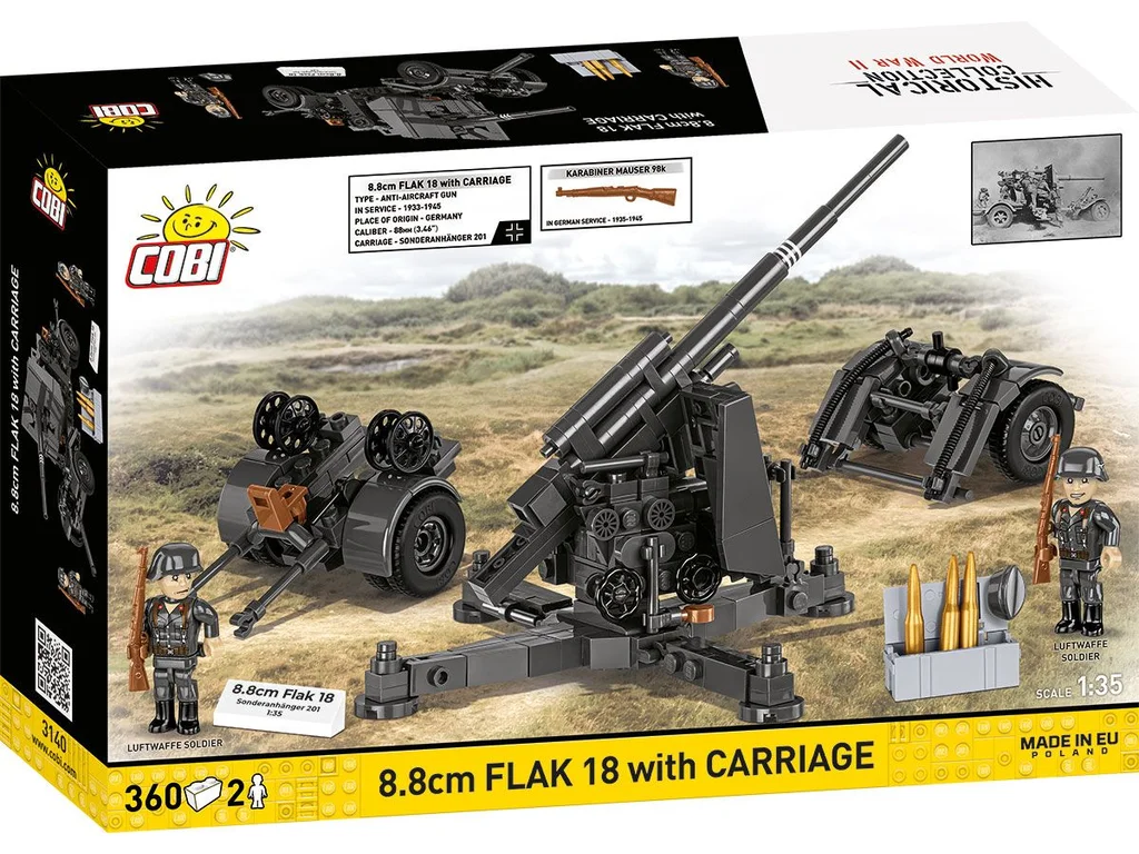 Cobi 3140 II WW 8,8 cm Flak 18 s lafetou, 1:35, 360 k, 2 f