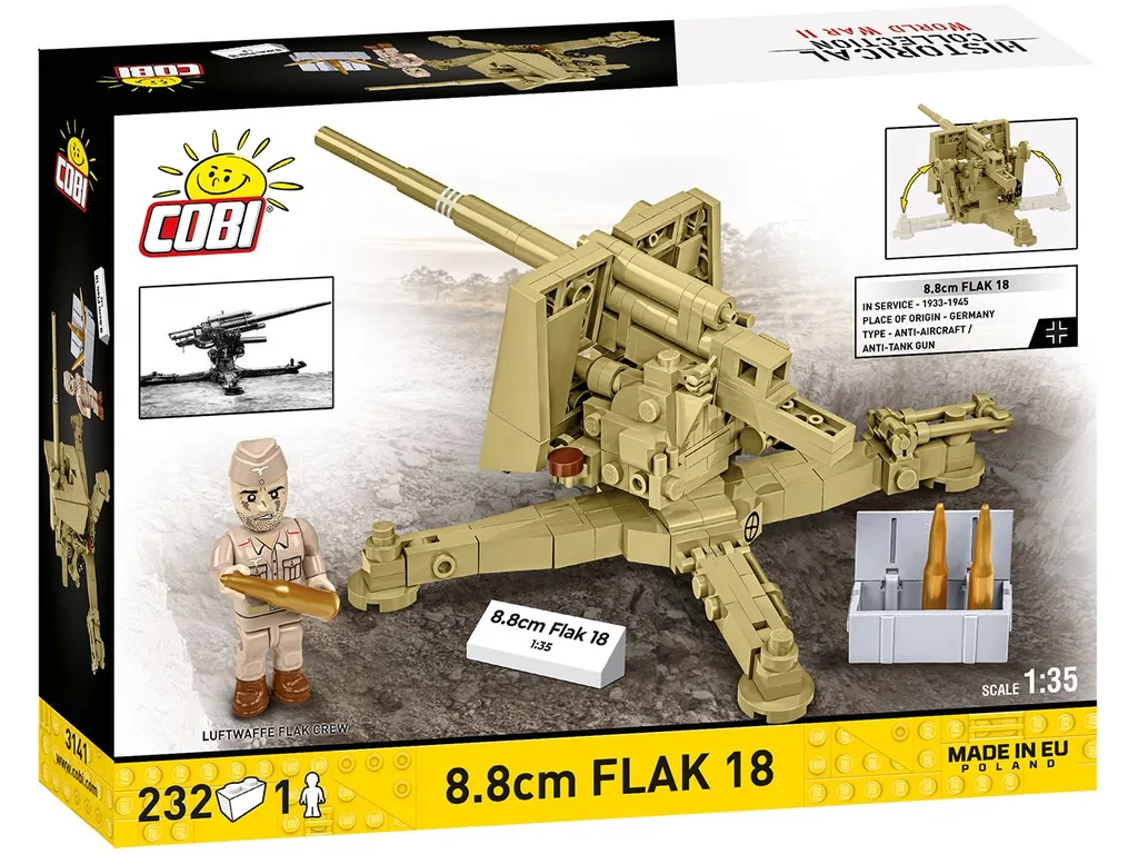 Cobi 3141 II WW 8,8 cm Flak 18, 1:35, 232 k, 1 f
