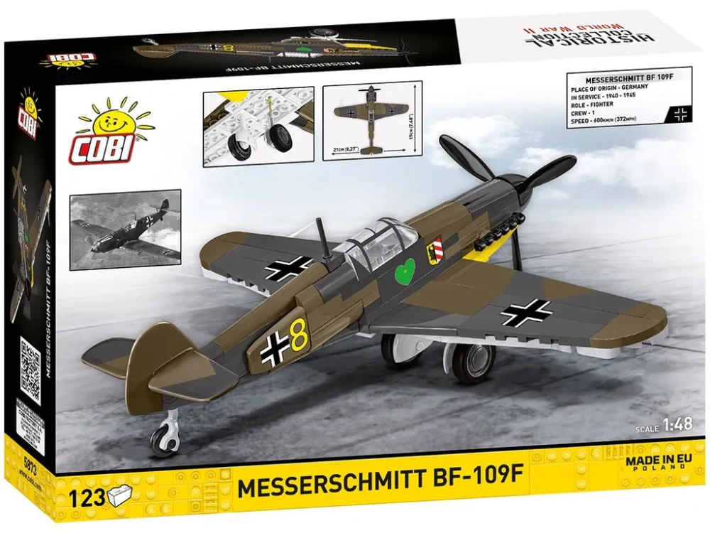 Cobi 5873 II WW Messerschmitt BF-109F, 1:48, 123 kostek