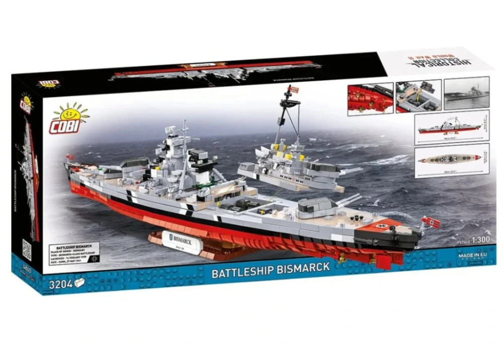 Cobi 4860 II WW Battleship Bismarck, 1:300, 3204 kostek