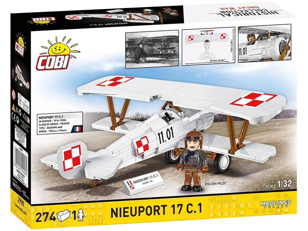 Cobi 2998 Great War Nieuport 17 C.1, 1:32, 274 kostek
