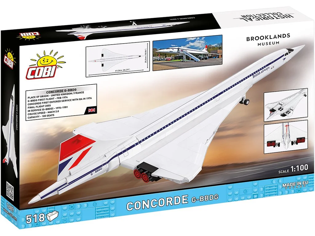 Cobi 1689 Concorde z Brooklands Museum, 1:100, 518 kostek