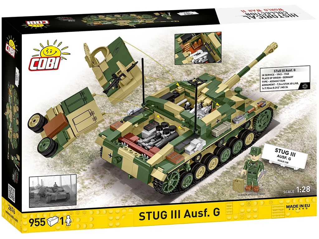 Cobi 2676 II WW StuG III Ausf. G, 1:28, 955 kostek