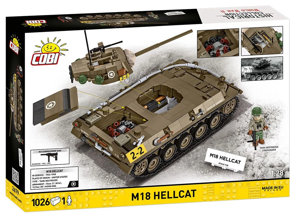 Cobi 2679 II WW M18 HELLCAT, 1:28, 1026 dílků, 1 f
