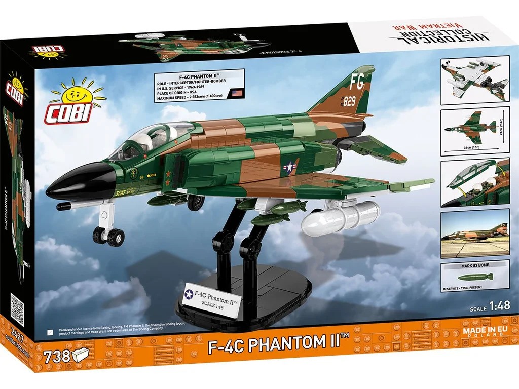 Cobi 2427 Vietnam War F-4C Phantom II, 1:48, 738 kostek