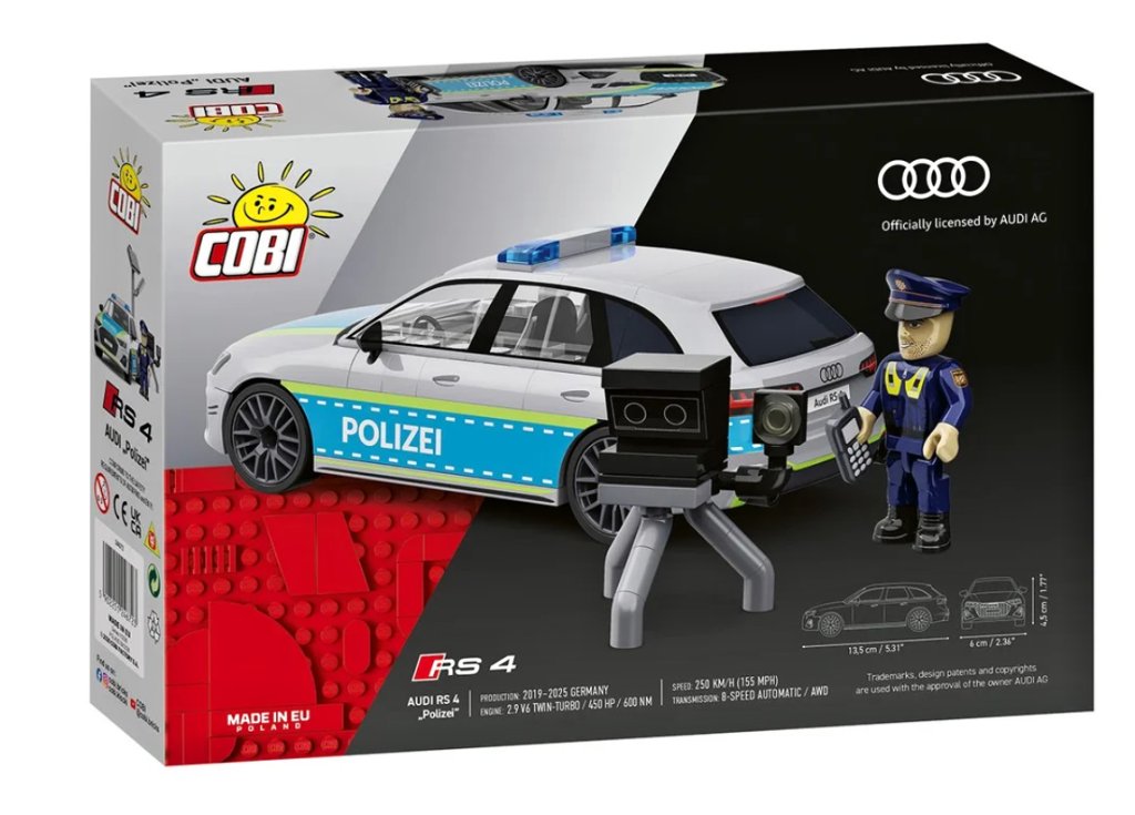 Cobi 24672 Audi RS4 Polizei, 1:35, 153 kostek