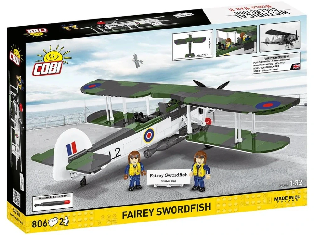 Cobi 5770 II WW FAIREY SWORDFISH, 1:32, 806 k, 2 f
