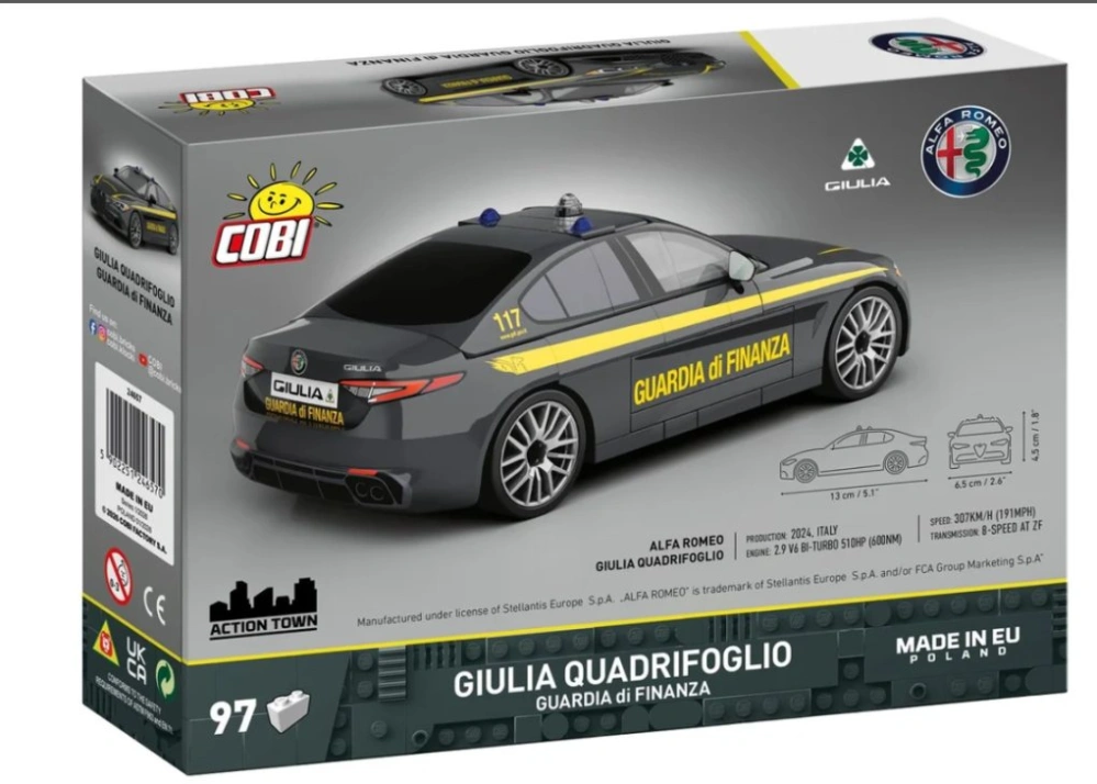 Cobi 24657 Alfa Romeo Giulia Quadrifoglio Guardia di Finanza, 97 kostek