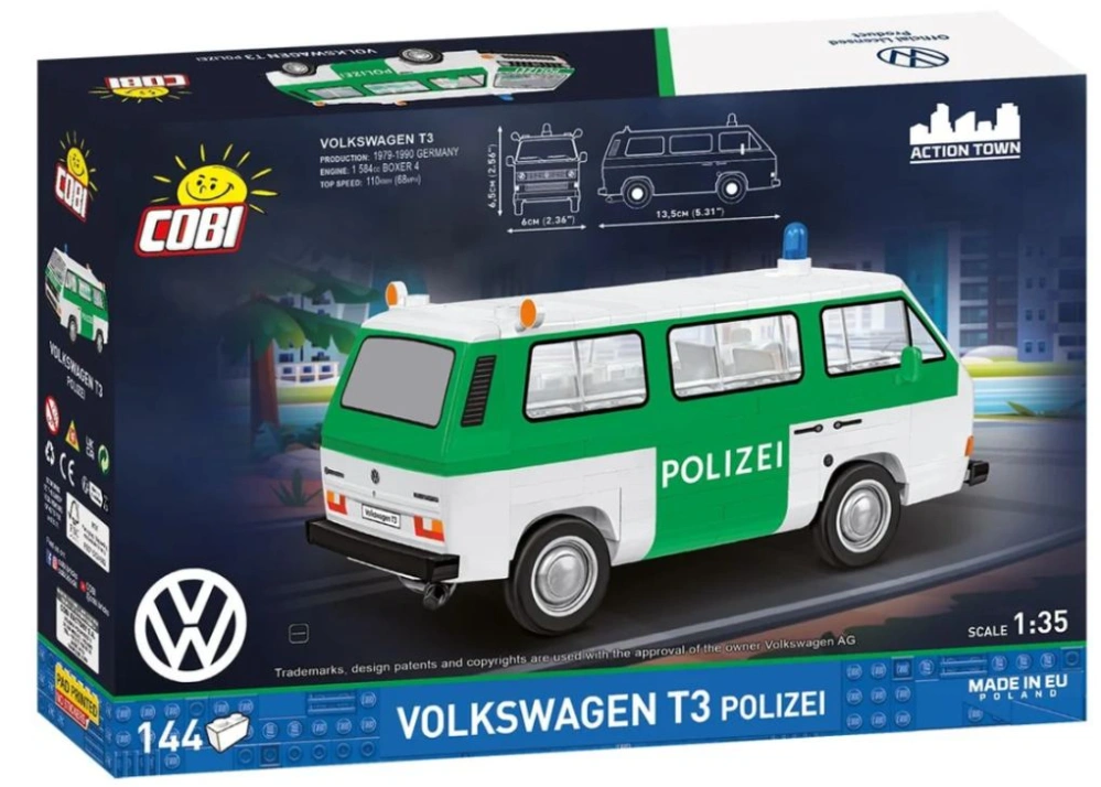 Cobi 24637 Volkswagen T3 Policie, 1:35, 144 kostek