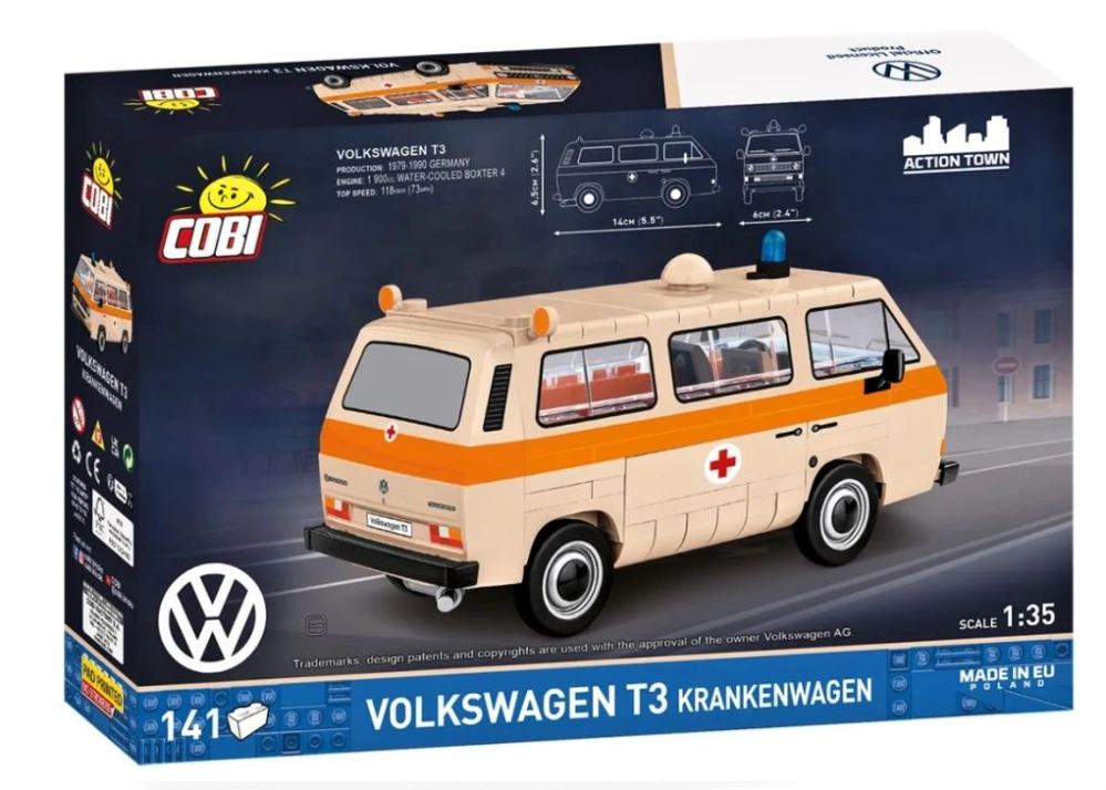 Cobi 24636 Volkswagen T3 Sanitka, 1:35, 141 kostek