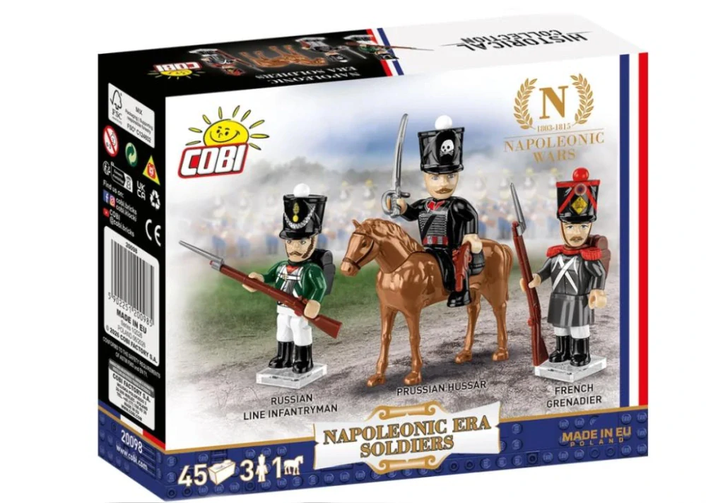 Cobi 20098 Vojáci napoleonské éry 4 figurky s doplňky, 45 kostek