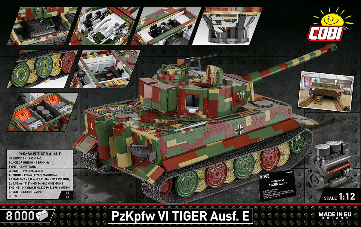 Německý tank PzKpfw VI TIGER Ausf. E COBI 2807 - Executive Edition WWII 1:12