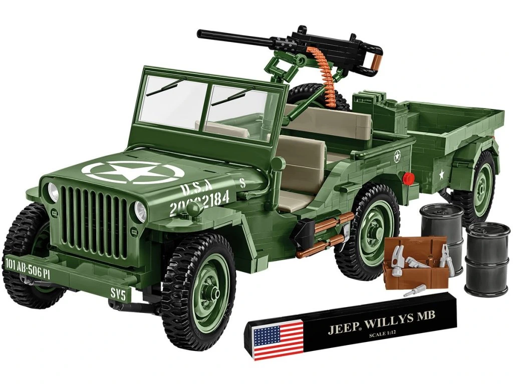 Cobi 2804 Willys MB s přívěsem 1:12, 1580 kostek, EXECUTIVE EDITION
