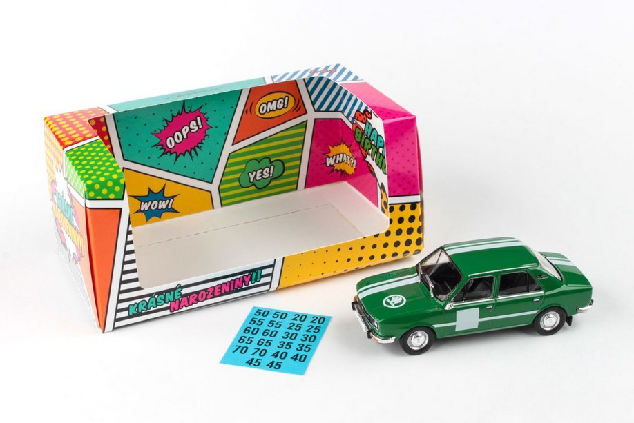 Abrex Škoda 105L (1977) Zelená Ostrá Narozeninová Užovka 1:43