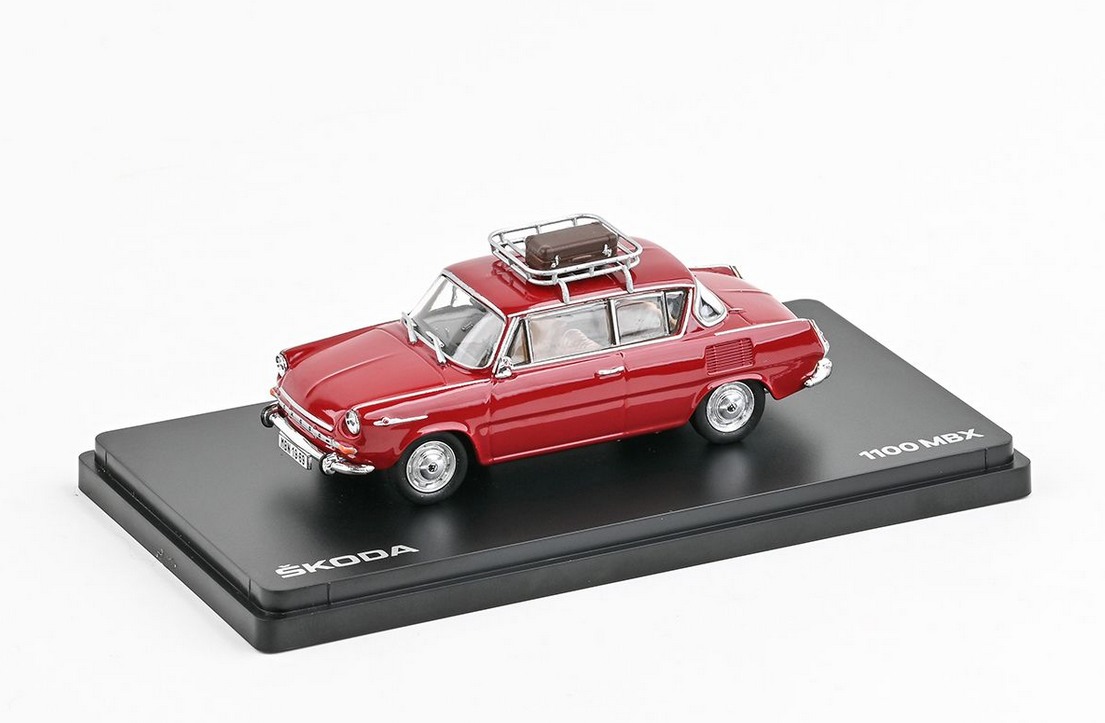 Abrex Škoda 1100MBX (1969) se zahrádkou, Červená Rubínová 1:43