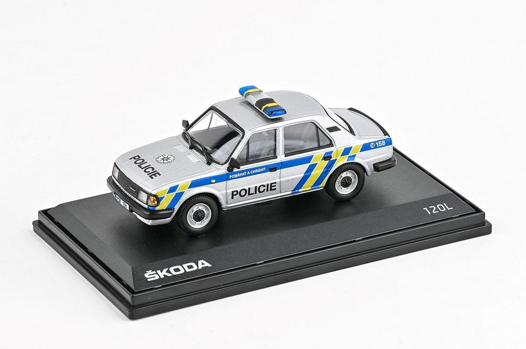 Abrex Škoda 120L (1984) Policie, stříbrná barva 1:43